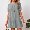 thumbnail image 1 of Gspmoly Robes d'Été, Robe d'Été Ample pour Femme en Coton et Lin à Col Rond à Manches Courtes, Robes de Mariage pour Femmes en Liquidation, 1 of 6