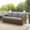 thumbnail image 2 of Crosley Furniture Bradenton Fabric & Wicker / Rattan Outdoor Sofa in Gray/Brown, 2 of 5
