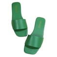 thumbnail image 1 of hopeusnice Sandales à Talon Bas pour Femmes à Bout Rond Chaussures Plates Mules Chaussures à Bout Ouvert à Enfiler Chaussures de Plage Confortables Vert 41, 1 of 6