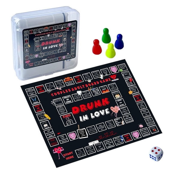 LEEYNEER Drinking Board Game for Adults - Features Beer Pong Drinking Cards & Couples Games Creative Date Night Game Fun Novelty Gift for Parties and Gatherings