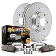 thumbnail image 4 of Power Stop Brake Kit K6407-36 1-Click Brake Kit; Z36 Extreme Carbon Fiber Ceramic Brake Pads; Silver Zinc Plated Cross-Drilled And Slotted Rotor; With Rotor/Brake Pad/Hardware, 4 of 5