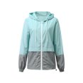 thumbnail image 1 of Faithtur Women Packable Rain Jacket Outdoor Color Block Hooded Windbreaker, 1 of 6