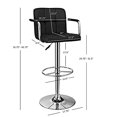 thumbnail image 2 of Black and Chrome Quilted Barstool, 2 of 5