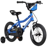 Schwinn Koen & Elm BMX Style pour tout-petits et enfants, pour les filles et les garçons, 14-Inch Roues, avec Poignée de Selle, Roues d'Entraînement, Garde à Chaînes et Plaque de Nombre, Recommandé Hauteur 36-40 pouces, Bleu