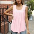 thumbnail image 4 of Dealovy Womens Eyelet Tank Tosps Summer Loose Square Neck Sleeveless Loose Beach Flowy Tunic Tops, 4 of 7