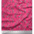 thumbnail image 1 of Soimoi Poly Georgette Fabric Leaves & Floral Block Print Fabric by The Yard 42 Inch Wide, 1 of 3