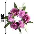 thumbnail image 4 of European Artificial Rose Candlestick Wreath For Table Wedding Decoration 20cm Artificial Rose Wreath Christmas Decor Window Prop, 4 of 12
