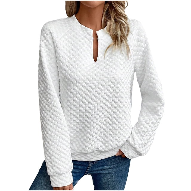 Timegard Womens Sweatshirts V Neck Casual Pullover Tops Sports Solid Color Workout Running Tops