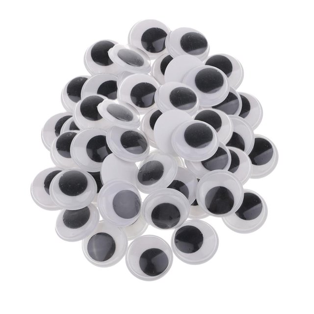 veasfak Googly Wiggle Eyes with Self-Adhesive, Round Wobbly Eyes Sticker Multi Sizes for 20mm 60pieces