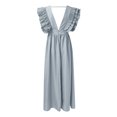 thumbnail image 5 of Ketyyh-chn99 Robes de Soirée pour Femmes Robe de Mariage Robe de Fête pour Femme Robe de Bal Décontractée Robe de Soirée Unie Élégante Robe Maxi Gris,m, 5 of 5