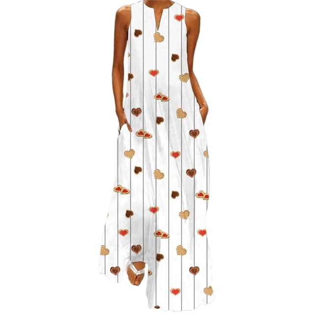 Innerwin Longues Robes Maxi à Imprimé Floral pour Femmes, Robe d'Été de Plage, Vacances, Sans Manches, Robe Débardeur Hawaïenne Style m 2TG