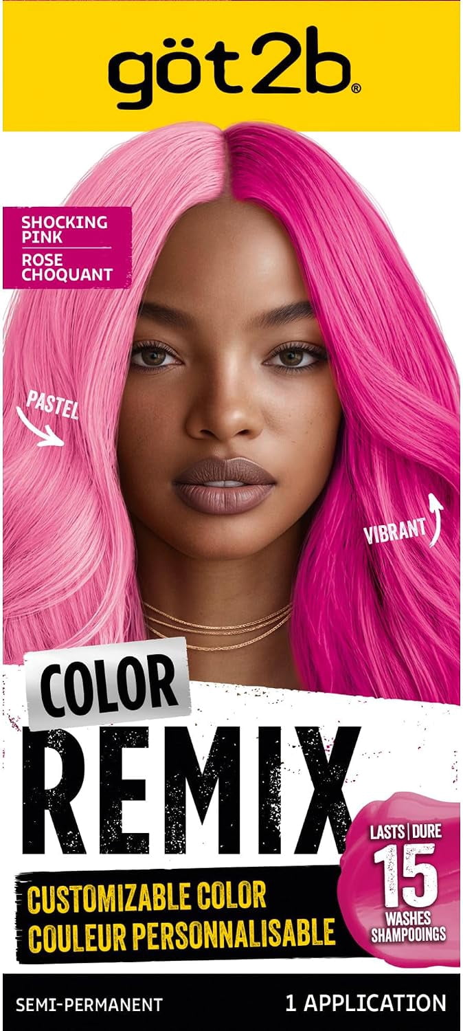 Got2b Color Remix, Coloration Capillaire Semi-Permanente Personnalisable, Rose Choquant