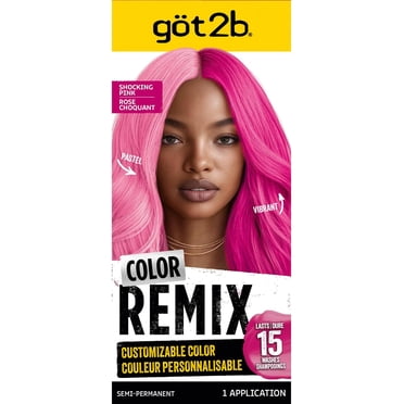Got2b Color Remix, Customizable Semi-Permanent Hair Color, Shocking Pink