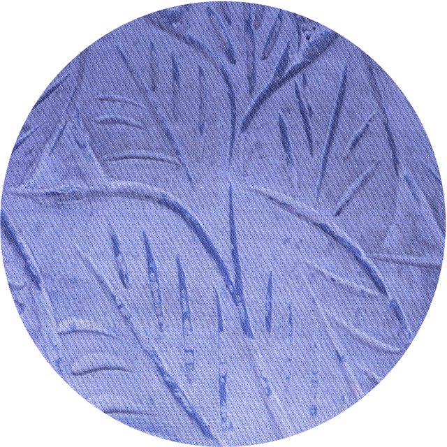 Ahgly Company Tapis Rond Lavable en Machine Intérieur Transitionnel Bleu Denim, 7 Pieds Rond