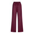 thumbnail image 4 of VEKDONE Womens Linen Long Pants Wine L, 4 of 4