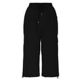thumbnail image 3 of Plebaso Pantalon Capri Cargo pour Femmes, Joggers de Randonnée Légers à Cordon, Capris de Travail d'Extérieur avec Poches, 3 of 6