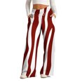 thumbnail image 1 of Pants for Women, Womens Fashionable Striped Printed Drawstring Wide Leg Pants, 1 of 4