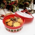 thumbnail image 2 of Christmas Festive Print Red Round Gift Storage Containers, Plastic, 2-pack, by Holiday Time, 2 of 8