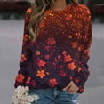 thumbnail image 2 of KIHOUT Chandails Molletonnés pour Femmes en Liquidation, Hauts Blouse à Manches Longues d'Automne et d'Hiver à Col Rond à Imprimé Floral, Coupe Ample, Taille P-2TG, 2 of 5