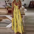 thumbnail image 1 of Femmes Été Boho Plage Imprimé Longue Robe Dentelle Épaule Froide Casual Maxi Robe, 1 of 5
