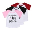 thumbnail image 3 of T-shirt pour Filles - Promue Grande Sœur - Hauts à Manches Courtes en Coton, 3 of 4
