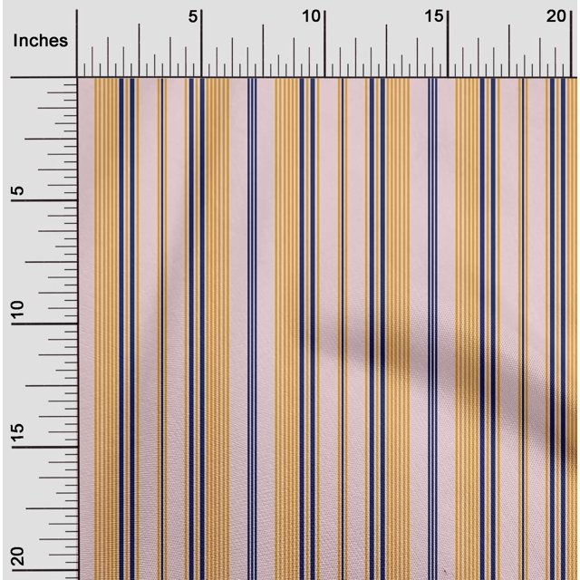 oneOone Tissu Popeline de Coton Multicolore Rayé Imprimé au Mètre 42 Pouces de Large