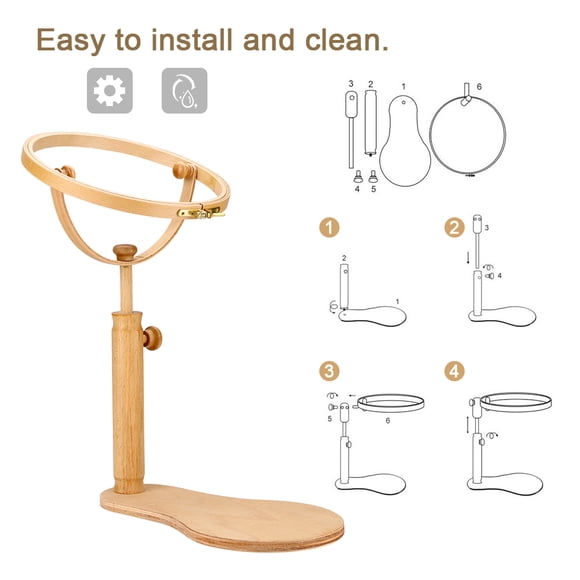 Rdeghly Embroidery Stand Hoop Wood Embroidery & Cross Stitch Hoop Ring Frame Adjustable Sewing Tools, Stitch Hoop, Embroidery Stand Hoop