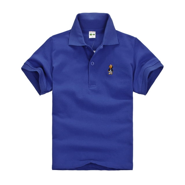 Polos pour Garçons Chemises Unies Chemises d'Uniforme pour Garçons Chemises de Rugby Hauts à Manches Courtes 2-3 Ans Mode Garçons