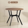 thumbnail image 3 of HOMCOM Dining Table Round Kitchen Table w/ Steel Frame, Brown, 3 of 10