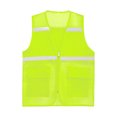 thumbnail image 3 of RUNQHUI Men Women Zipper High Visibility Reflective Safety Vest Construction Work Mesh Fabric Work Clothes Fluorescent Yellow 190, 3 of 7