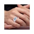 thumbnail image 2 of RYLOS Men's Rings Sterling Silver Rings Classic Designer  9X7MM Oval Gemstone &  Diamond Ring Blue Topaz December Birthstone Ring Size 11, 2 of 7