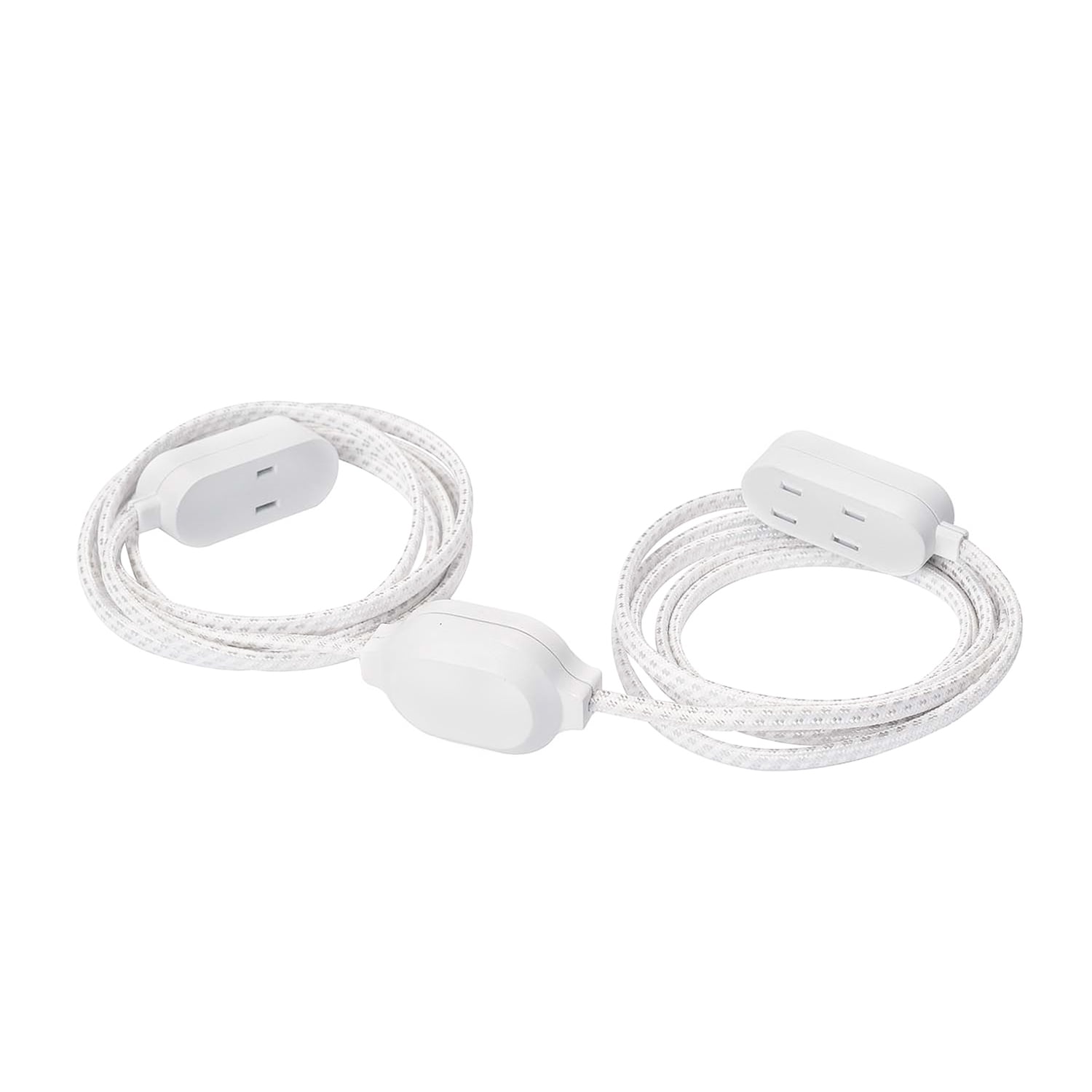 Globe Electric 12-ft 16/2 2-Prong Polarized White Indoor Light Duty General Fabric Covered Twin Extension Cord