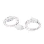 Globe Electric 12-ft 16/2 2-Prong Polarized blanc intérieur lumière service général tissu couvert Twin extension cordon
