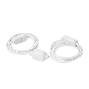 Globe Electric 12-ft 16/2 2-Prong Polarized White Indoor Light Duty General Fabric Covered Twin Extension Cord
