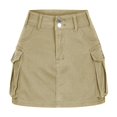 thumbnail image 1 of fheaev Jupe Cargo Très Extensible pour Femmes Jupe Mini en Denim Cargo Jupe en Denim avec Poche Jupe Mini Y2K Jupe-Short de Randonnée pour Femmes, 1 of 4
