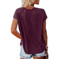 thumbnail image 4 of Hiiyo T-Shirt pour Femme Grande Taille à Manches Courtes, Col Ras du Cou, T-Shirt d'Été Décontracté (P-5TG), 4 of 6