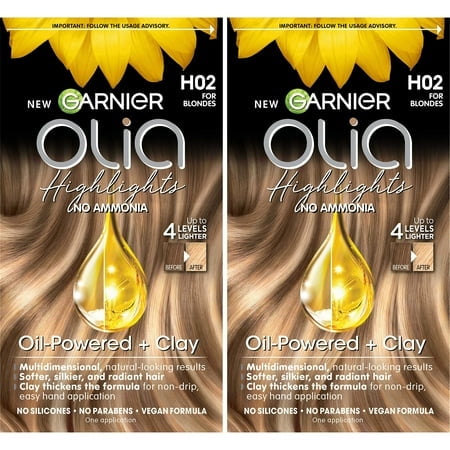 Garnier Hair Color Olia Ammonia-Free Permanent Hair Dye H02 Highlights for Blondes 2 Count (Packaging May Vary)
