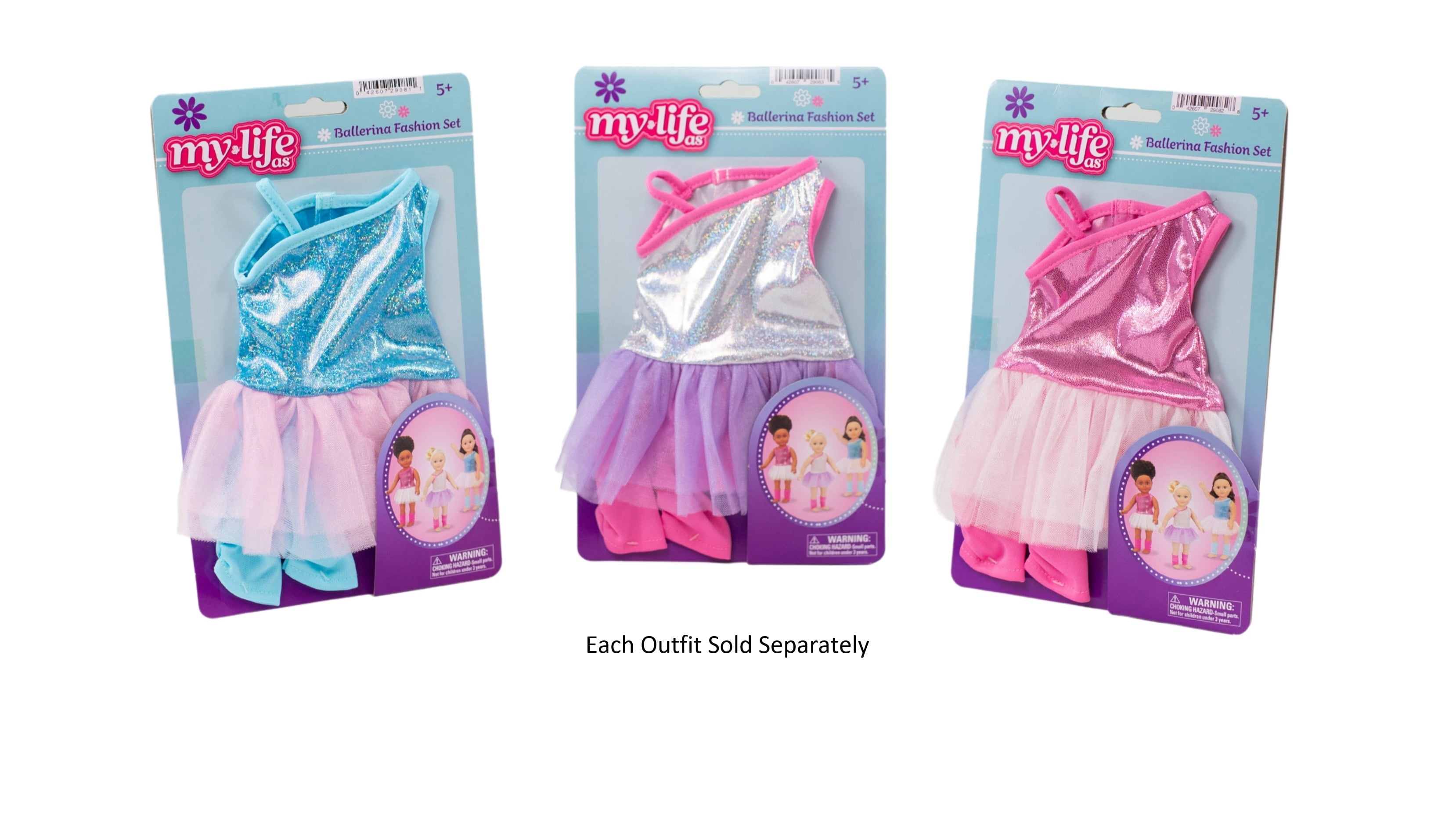 My Life As – Ensemble Ballerine pour Poupée de 18 pouces, 3 Pièces, Bleu et Rose