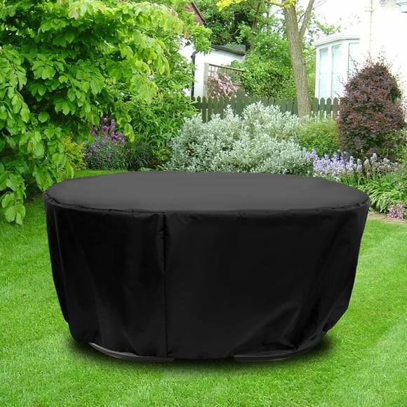 Waterproof Stock Tank Cover for 100 Gallon Oval Stock Tank 420D Oxford Fabric Bathtub Outdoor Use (Black)