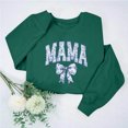 thumbnail image 2 of Culottes pour Femmes Femmes Manches Longues Chandails Maman Col Rond Chandail Ample Léger Blouse Hauts TG Vert, 2 of 7