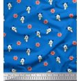 thumbnail image 1 of Soimoi Poly Georgette Fabric Floral & Dog Cartoon Fabric Prints by Yard 52 Inch Wide, 1 of 3