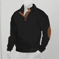 thumbnail image 4 of FAIWAD Mens Long Sleeve Pullover Tops Stand Collar Button Down Classic Color Block Plus Size Tops, 4 of 4