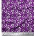 thumbnail image 1 of Soimoi Modal Satin Fabric Leaves & Floral Block Fabric Prints by Yard 42 Inch Wide, 1 of 3