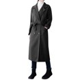 thumbnail image 1 of Birdeem Women's Solid Color Lapel Pocket Button Long Woolen Coat Jacket Cardigan Jacket, 1 of 1