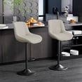 thumbnail image 1 of Hawsaiy Adjustable Bar Stools Set of 2, Swivel Counter Height Bar Chairs with Back, Modern Technical Fabric Barstools for Kitchen Island & Home, Light Gray, 1 of 11
