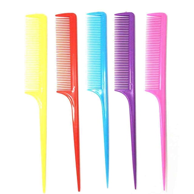 1 Ensemble Peigne à Cheveux Belle Brosse de Salon Coiffage Non Résistance Peigne Dent Circulaire Résistant à l'Usure Pics à Cheveux Fins Design Unique Couleur Mixte 1 Pcs. un Ensemble de Cinq Peignes Queue de Souris en Plastique durable, Présentant des Dents Fines et des Manches Longs et Fins pour une Coupe Précise et un Peignage Lisse. les Peignes Sont Présentés en Couleurs Mixtes Vibrantes : Jaune, Rouge, Bleu, Violet et Rose. Convient à Tous les types de Cheveux et aux Besoins de Coiffage, avec une Taille d'Environ 21,5x2,5 cm (8,46x0