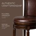 thumbnail image 4 of Maven Lane Pullman Counter Stool, Dark Walnut Finish w/ Vintage Brown Vegan Leather, 4 of 6