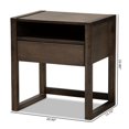 thumbnail image 4 of Baxton Studio Table de Chevet Contemporaine Inicio 1-Tiroir en Bois Brun Cendré, 4 of 8