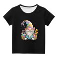 thumbnail image 1 of Penkiiy T-Shirts de Pâques pour Enfants Tout-Petits Garçons Filles Mode Mignon Imprimé Nain de Pâques Col Rond Manches Courtes 4 Ans Noir, 1 of 4