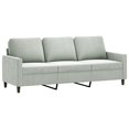 thumbnail image 3 of vidaXL 3 Piece Sofa Set with Cushions Light Grey Velvet, 3 of 4